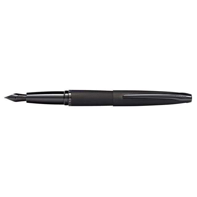 CROSS ATX Brushed Black Etched Diamond Fountain Pen, Fine Nib