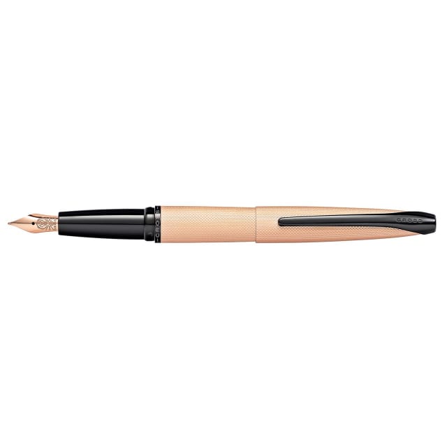 CROSS ATX Brushed Rose Gold Etched Diamond Fountain Pen, Fine Nib