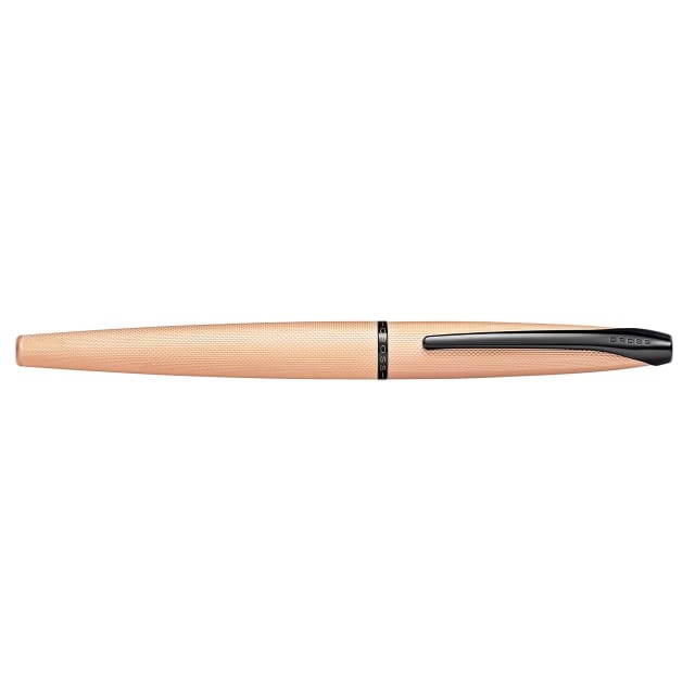 CROSS ATX Brushed Rose Gold Etched Diamond Fountain Pen, Fine Nib