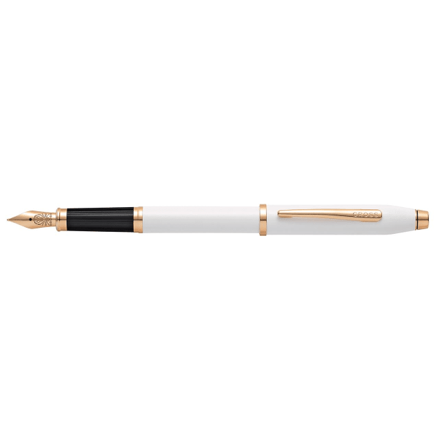 CROSS CENTURY II Pearl White&Rose Gold Fountain Pen, Fine Nib