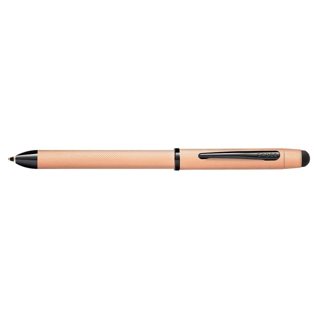CROSS TECH3+ Brushed Rose Gold Diamond Pattern Ballpoint Pen