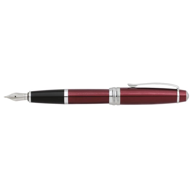 CROSS Bailey Red Lacquer/Chrome Fountain Pen, Medium Nib