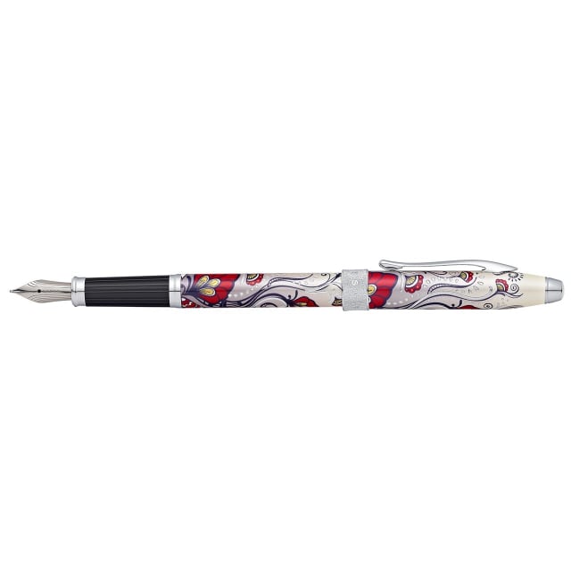 CROSS Botanica Red Hummingbird Vine Fountain Pen, Fine Nib