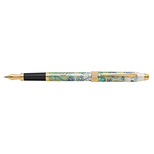 CROSS Botanica Green Day Lily 23CT Gold Plate Fountain Pen, Fine Nib