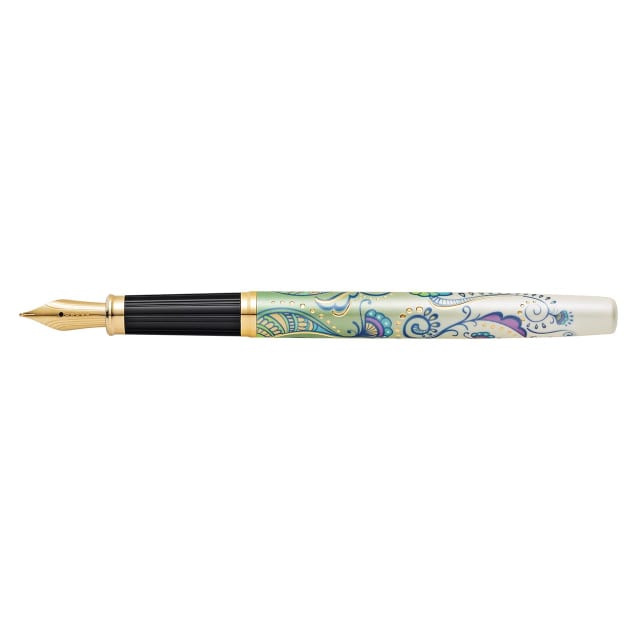 CROSS Botanica Green Day Lily 23CT Gold Plate Fountain Pen, Fine Nib