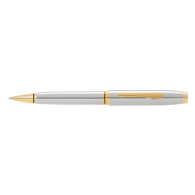 CROSS Coventry Lustrous Chrome with Gold Trim Ballpoint Pen