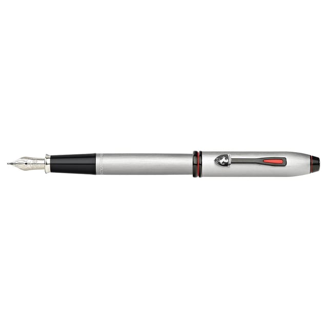 CROSS Ferrari Townsend Brushed Platinum Fountain Pen, Medium Nib