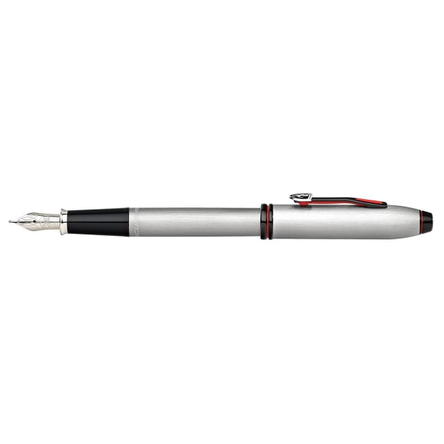 CROSS Ferrari Townsend Brushed Platinum Fountain Pen, Medium Nib