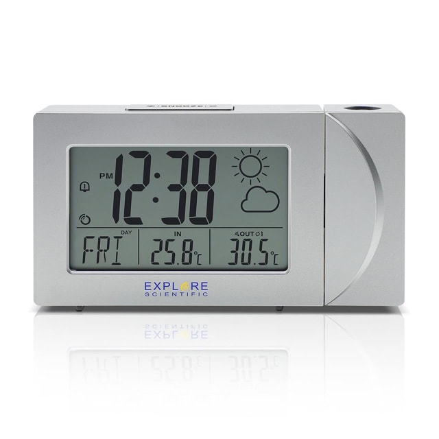 BRESSER PROJECTION CLOCK WITH WEATHER FORECAST DISPLAY
