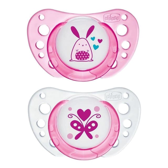 CHICCO Soother: Latex Physio Air 0-6m 2pk -Girl