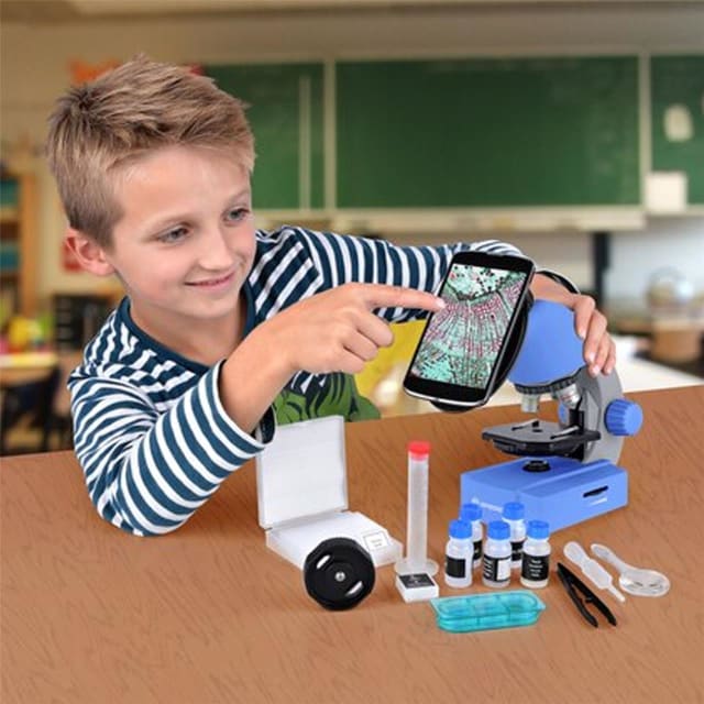BRESSER 40x-640x Microscope - Blue