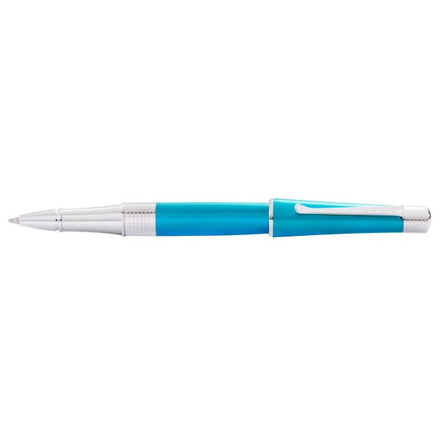 CROSS Beverly Translucent Teal Lacquer & Chromer Rollerball Pen