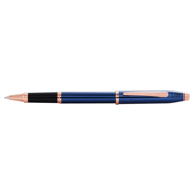 CROSS Century II Translucent Blue Lacquer & Rose Gold Rollerball Point