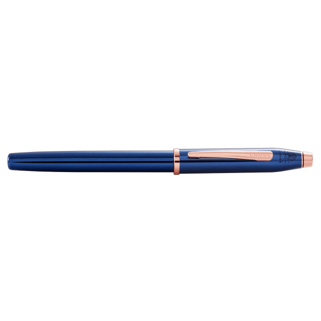 CROSS Century II Translucent Blue Lacquer & Rose Gold Rollerball Point