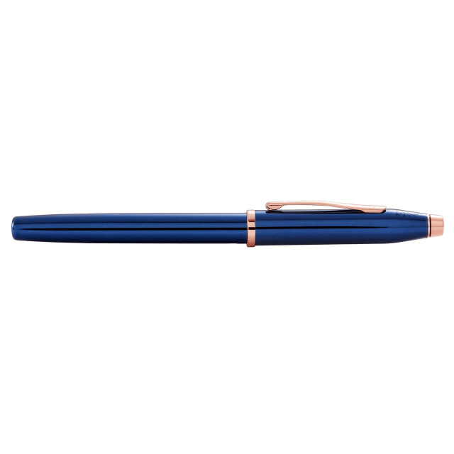 CROSS Century II Translucent Blue Lacquer & Rose Gold Fountain Pen, Fine Nib