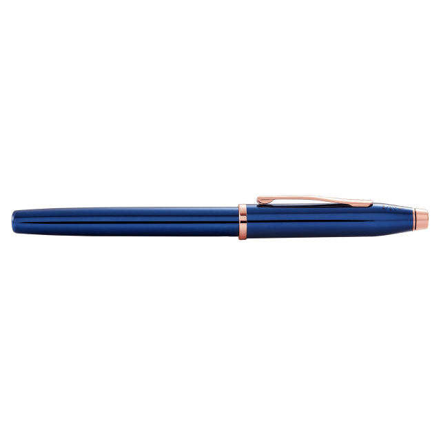 CROSS Century II Translucent Blue Lacquer & Rose Gold Fountain Pen, Medium Nib