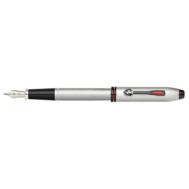 CROSS Ferrari Townsend Brushed Platinum Fountain Pen, Fine Nib
