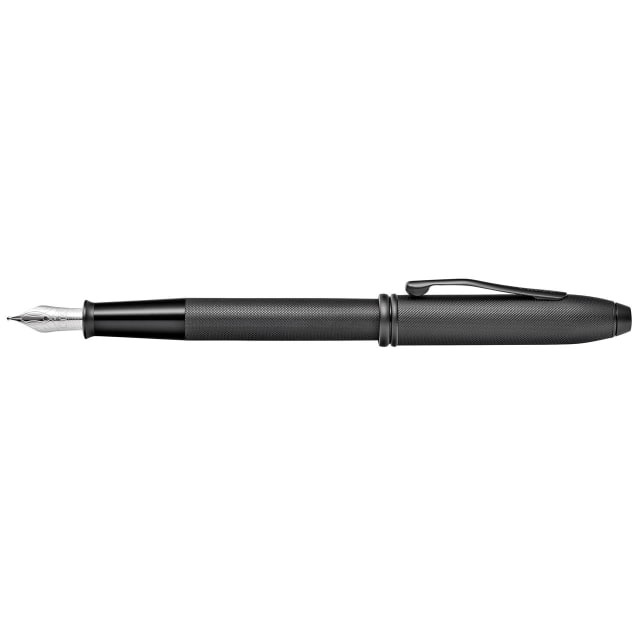 CROSS Townsend Black MicroKnurl & Matt Black Fountain Pen, Fine Nib
