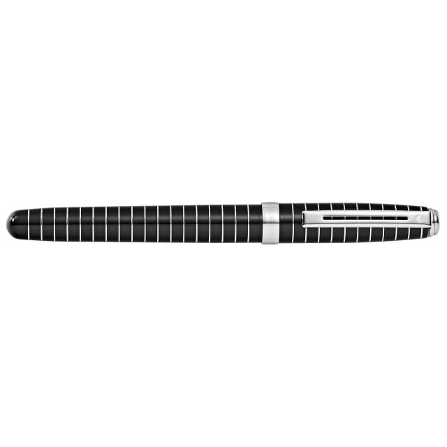 SHEAFFER Prelude Black Lacquer Engraved Lines Fine Fountain Pen