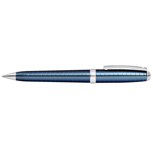 SHEAFFER Prelude Cobalt Blue PVD Engraved Lines Ballpoint Pen