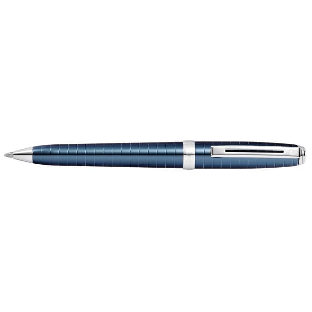 SHEAFFER Prelude Cobalt Blue PVD Engraved Lines Ballpoint Pen