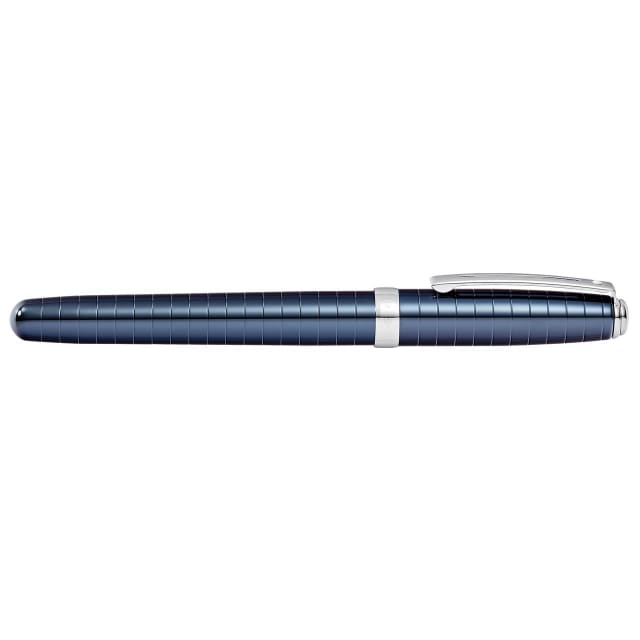 SHEAFFER Prelude Cobalt Blue PVD Engraved Lines Fine Fountain Pen