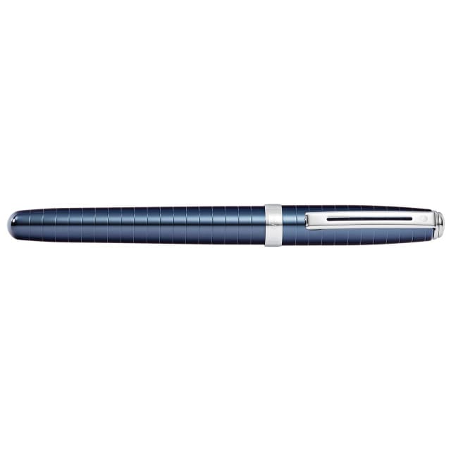 SHEAFFER Prelude Cobalt Blue PVD Engraved Lines Fine Fountain Pen