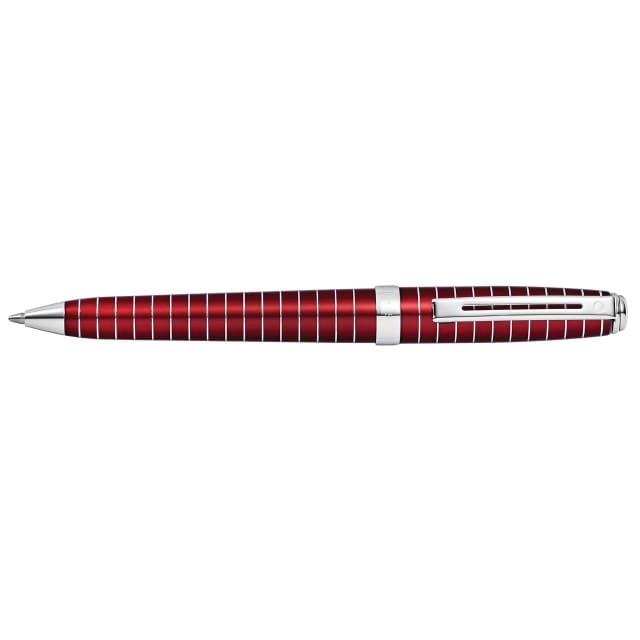 SHEAFFER Prelude Red Lacquer Engraved Lines Ballpoint Pen