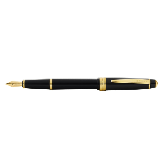 CROSS Bailey Light Gloss Black/Gold Fountain Pen, Medium Nib