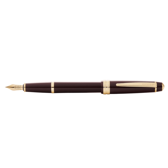 CROSS Bailey Light Gloss Burgundy Red/Gold Fountain Pen, Fine Nib