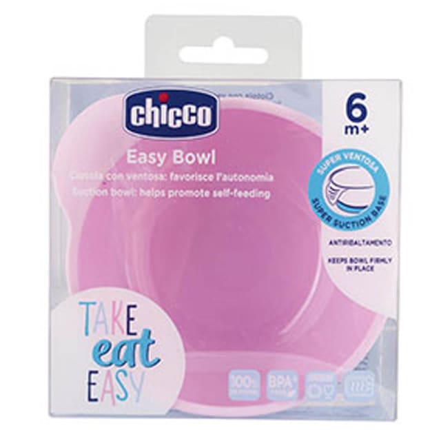 CHICCO Silicone Suction Bowl Pink 6M+