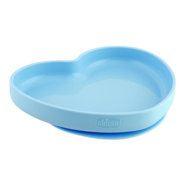 CHICCO Silicone Heart Shaped Plate Teal 9M+