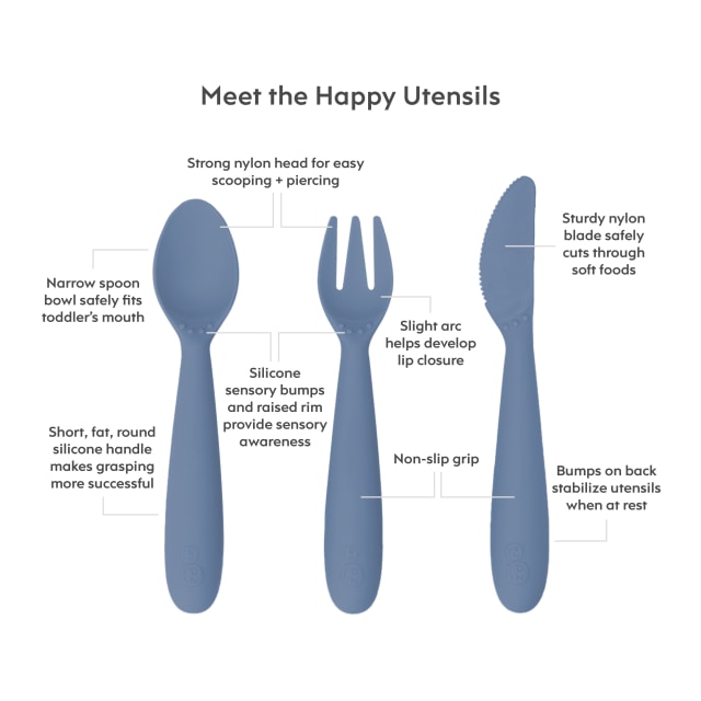 EZPZ HAPPY UTENSILS INDIGO