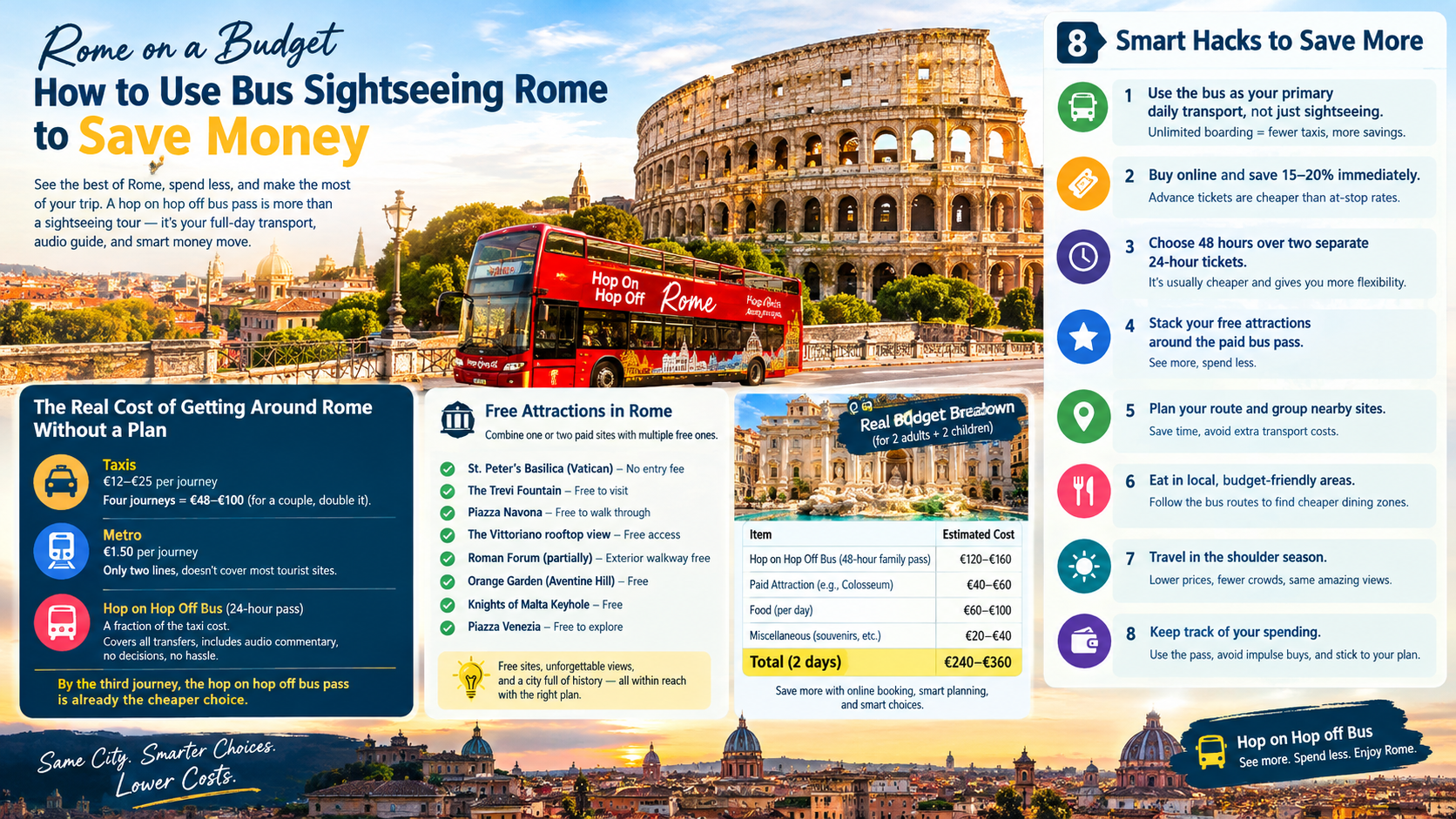 Rome on a Budget: How to Use Bus Sightseeing Rome to Save Money