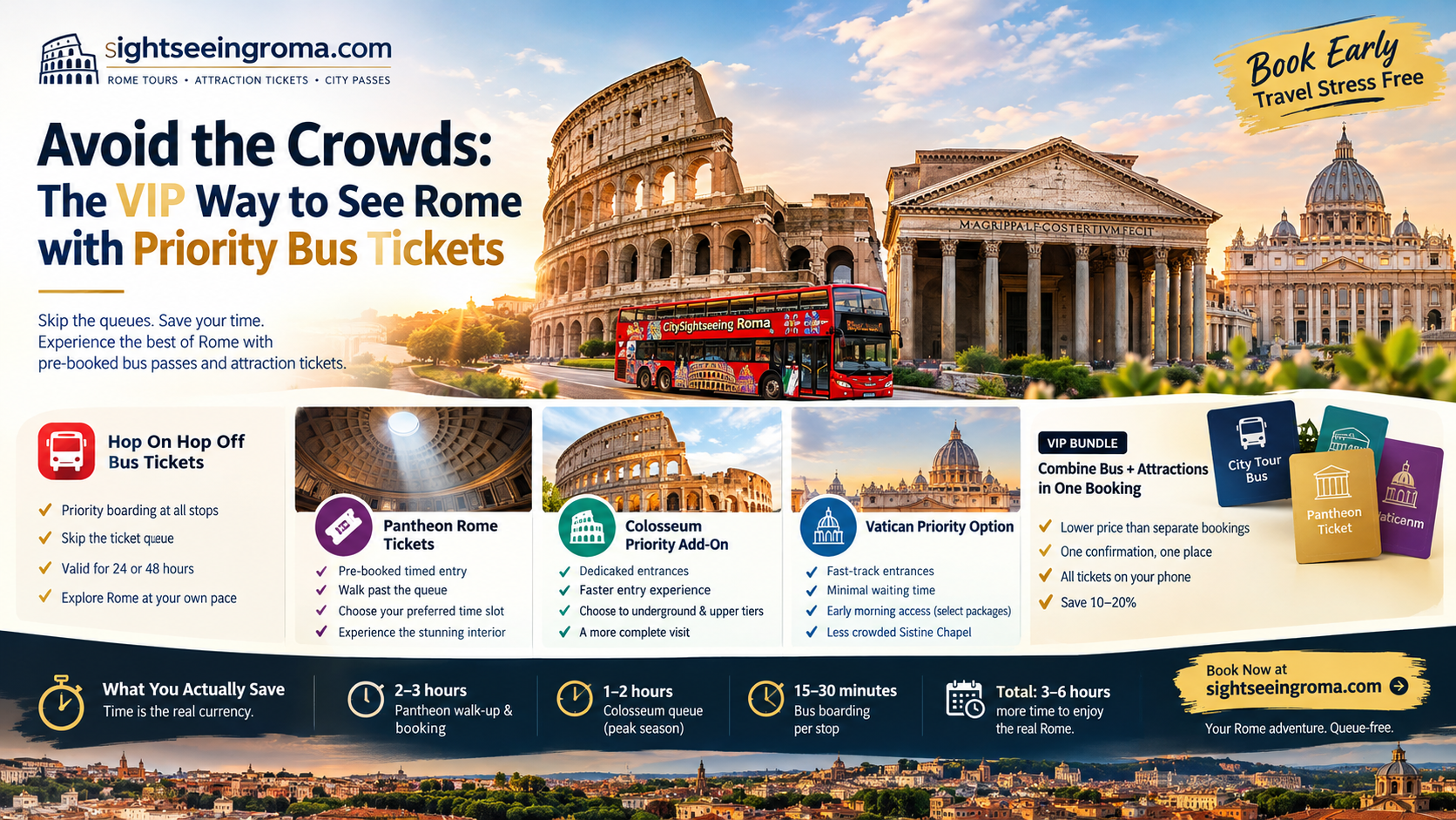 Avoid the Crowds: The VIP Way to See Rome with Priority Bus Tickets