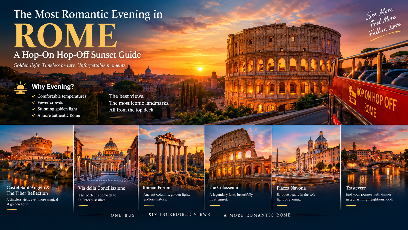 The Most Romantic Evening in Rome: A Hop-On Hop-Off Sunset Guide