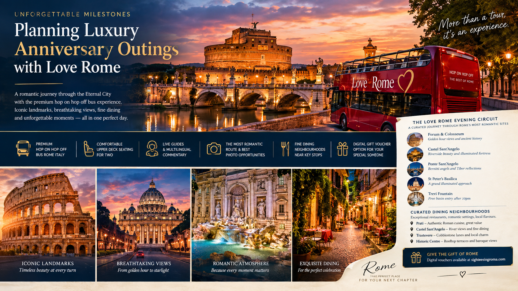 Unforgettable Milestones: Planning Luxury Anniversary Outings with Love Rome