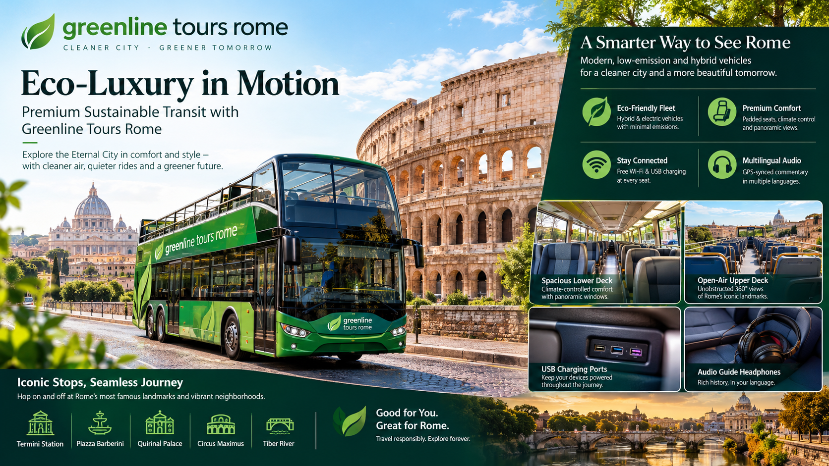 Eco-Luxury in Motion: Premium Sustainable Transit with Greenline Tours Rome