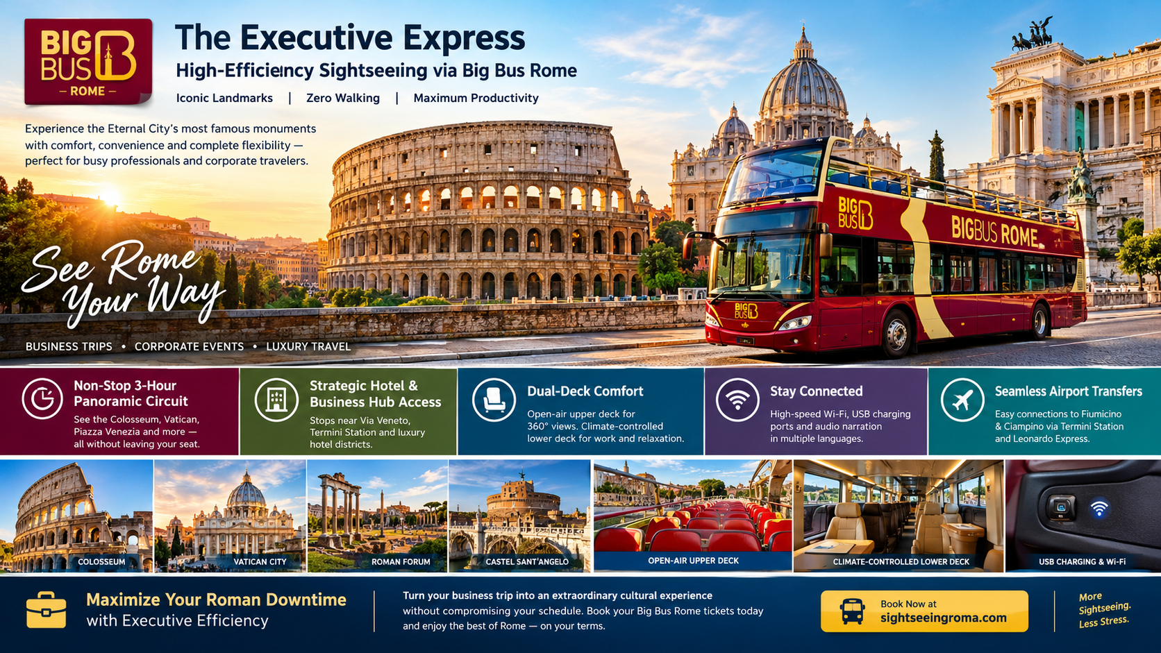 The Executive Express: High-Efficiency Sightseeing via Big Bus Rome