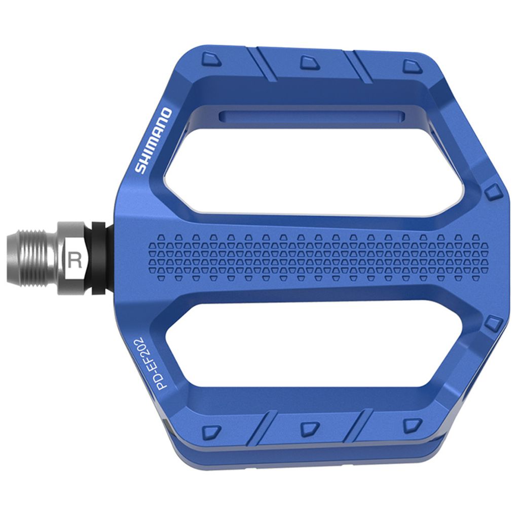 Shimano PDEF202 Platform Flat Pedals Blue Ivanhoe Cycles
