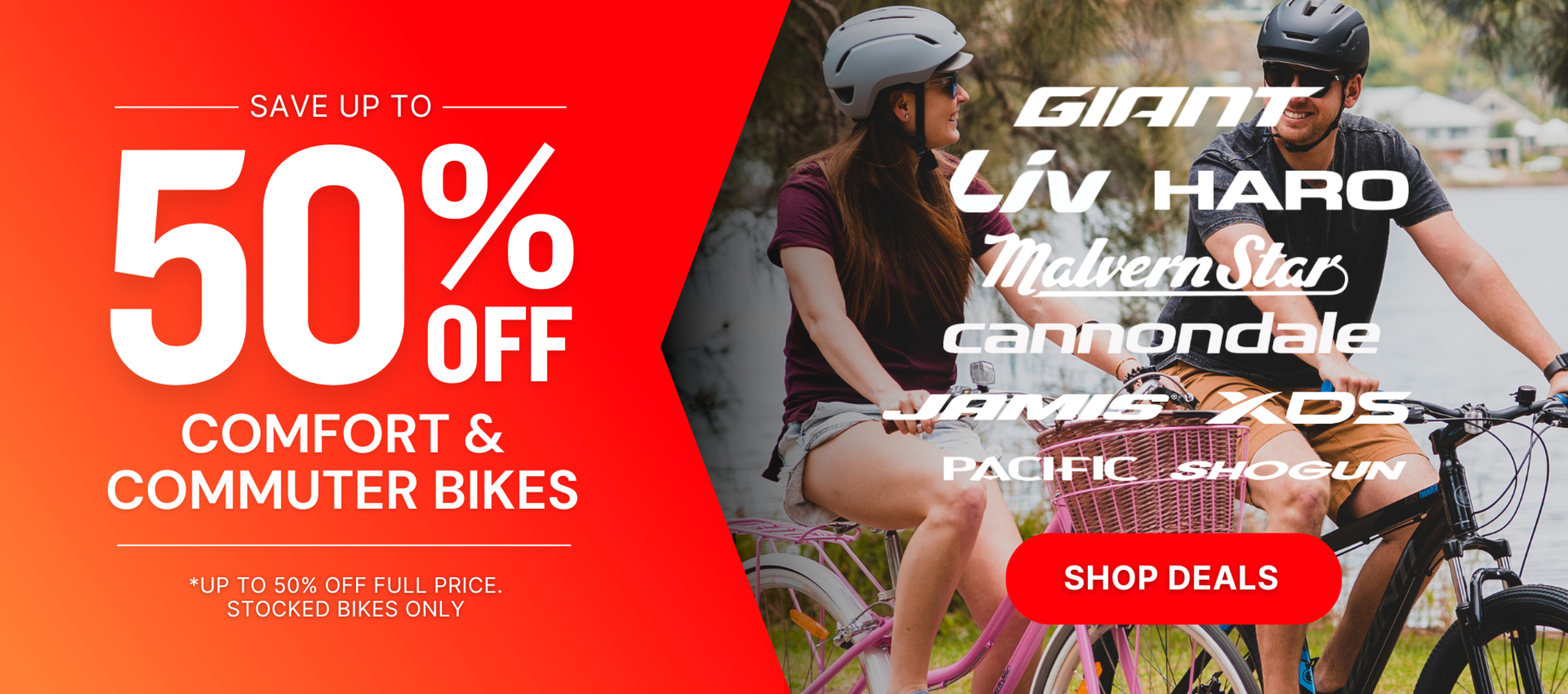 Banner - May - 50% off Hybrid Bikes