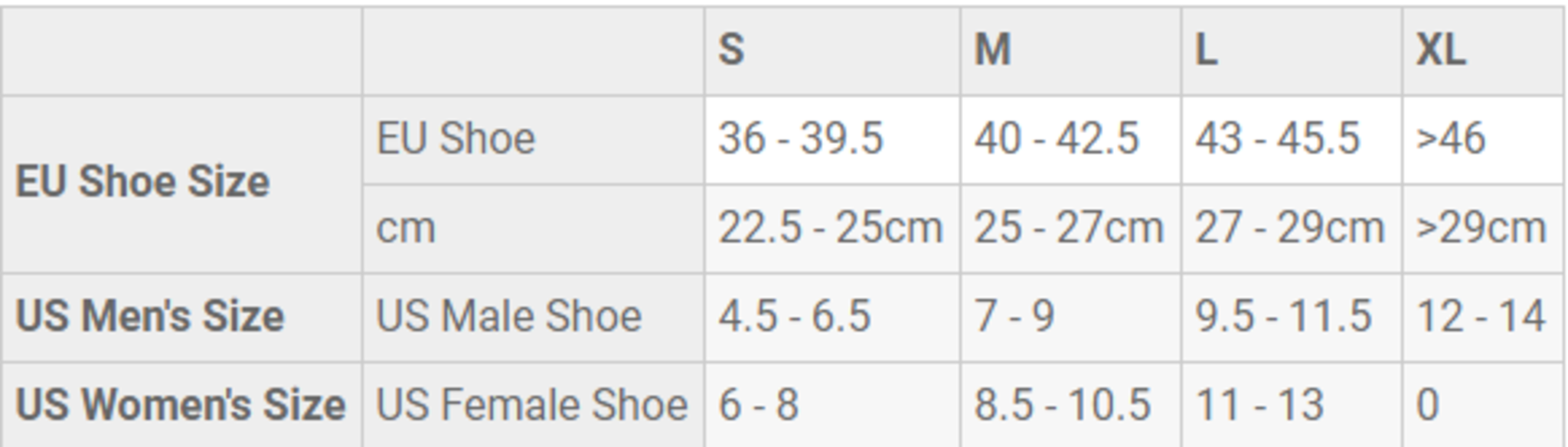 Defeet Socks Sizing Guide