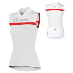 Castelli Promessa Womens Sleeveless Jersey - White/Red