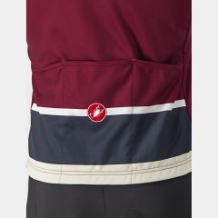 Castelli Passista Long Sleeve Mens Jersey - Bordeaux/Savile Blue 4