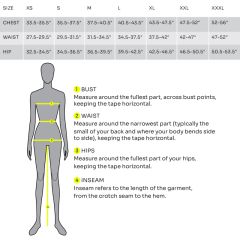 Pearl Izumi Womens Non-Numeric Sizing Chart