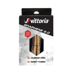 Vittoria Rubino Pro IV G2.0 Folding Tyre + Tube Twin Pack Tan 5