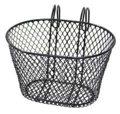 Black wire kids bike basket