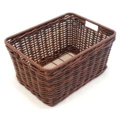 Retro Wicker Fixed Rear Basket - Brown