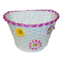 Kids Plastic Front Basket Flower - Dark Purple Rim