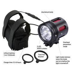 Azur Titan 3000lm Battery Front Light